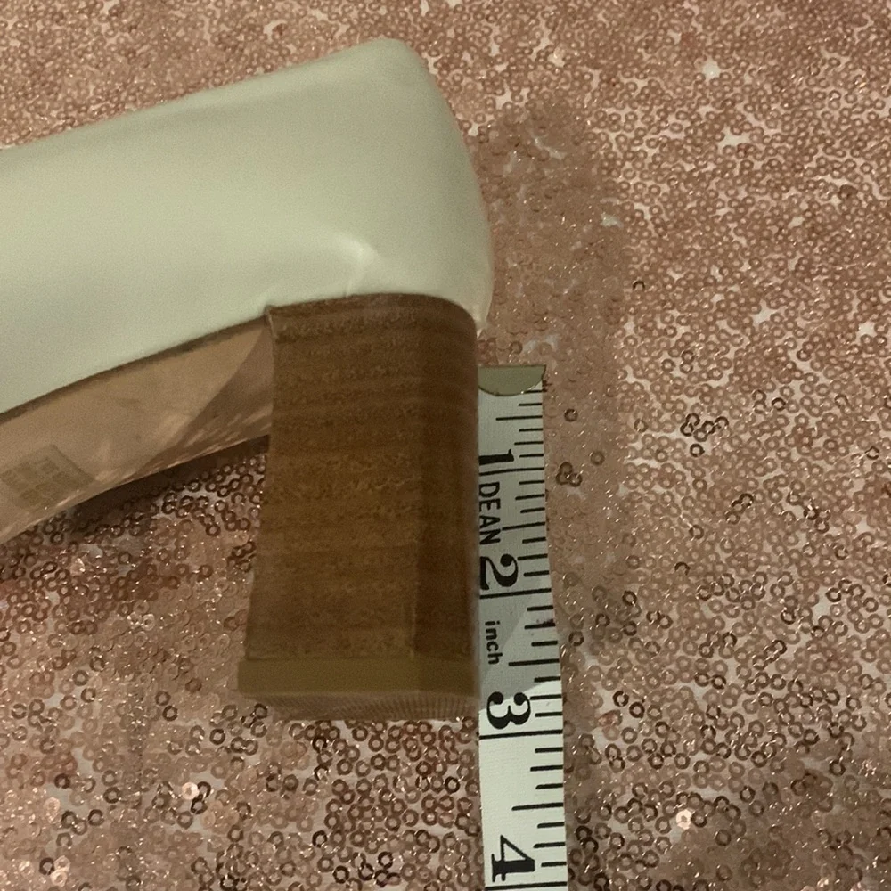Kenneth Cole New York Square Toe Wooden Block Heel Pumps - Size 7.5 - Picture 6 of 7